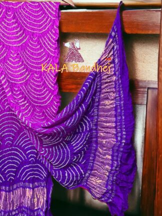 Magenta Purple Wifi Dupatta Bandhani Pure GajiSilk