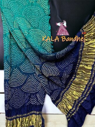 Rama Navy Wifi Dupatta Bandhani Pure GajiSilk