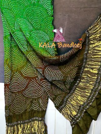 Parrot Mahendi Wifi Dupatta Bandhani Pure GajiSilk