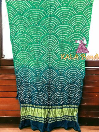 Pista T Blue Wifi Dupatta Bandhani Pure GajiSilk