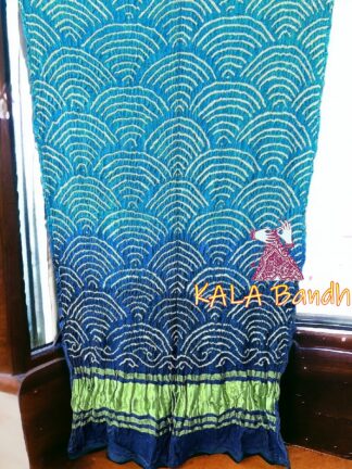 Sky D Blue Wifi Dupatta Bandhani Pure GajiSilk
