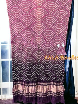 Soft Wine Wifi Dupatta Bandhani Pure GajiSilk