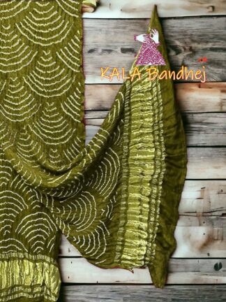 Mahendi Wifi Dupatta Bandhani Pure GajiSilk