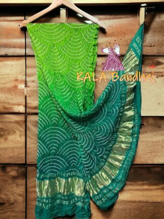 Rama Parrot Wifi Dupatta Bandhani Pure GajiSilk