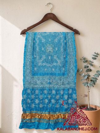 Sky Bandhani Chandrakhani Dupatta Pure Gaji Silk