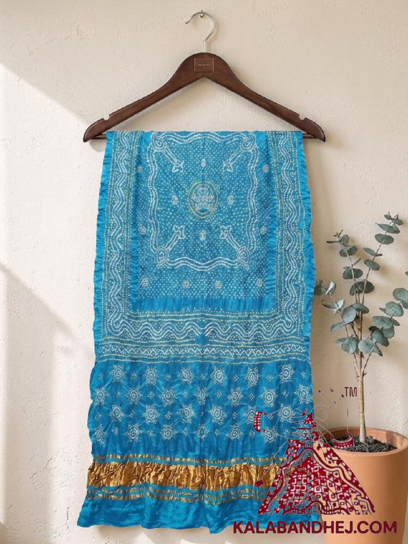Sky Bandhani Chandrakhani Dupatta Pure Gaji Silk