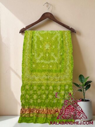 Parrot Bandhani Chandrakhani Dupatta Pure Gaji Silk
