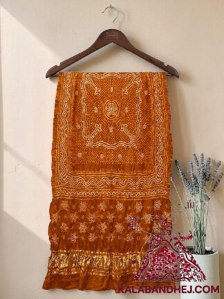 Rust Bandhani Chandrakhani Dupatta Pure Gaji Silk
