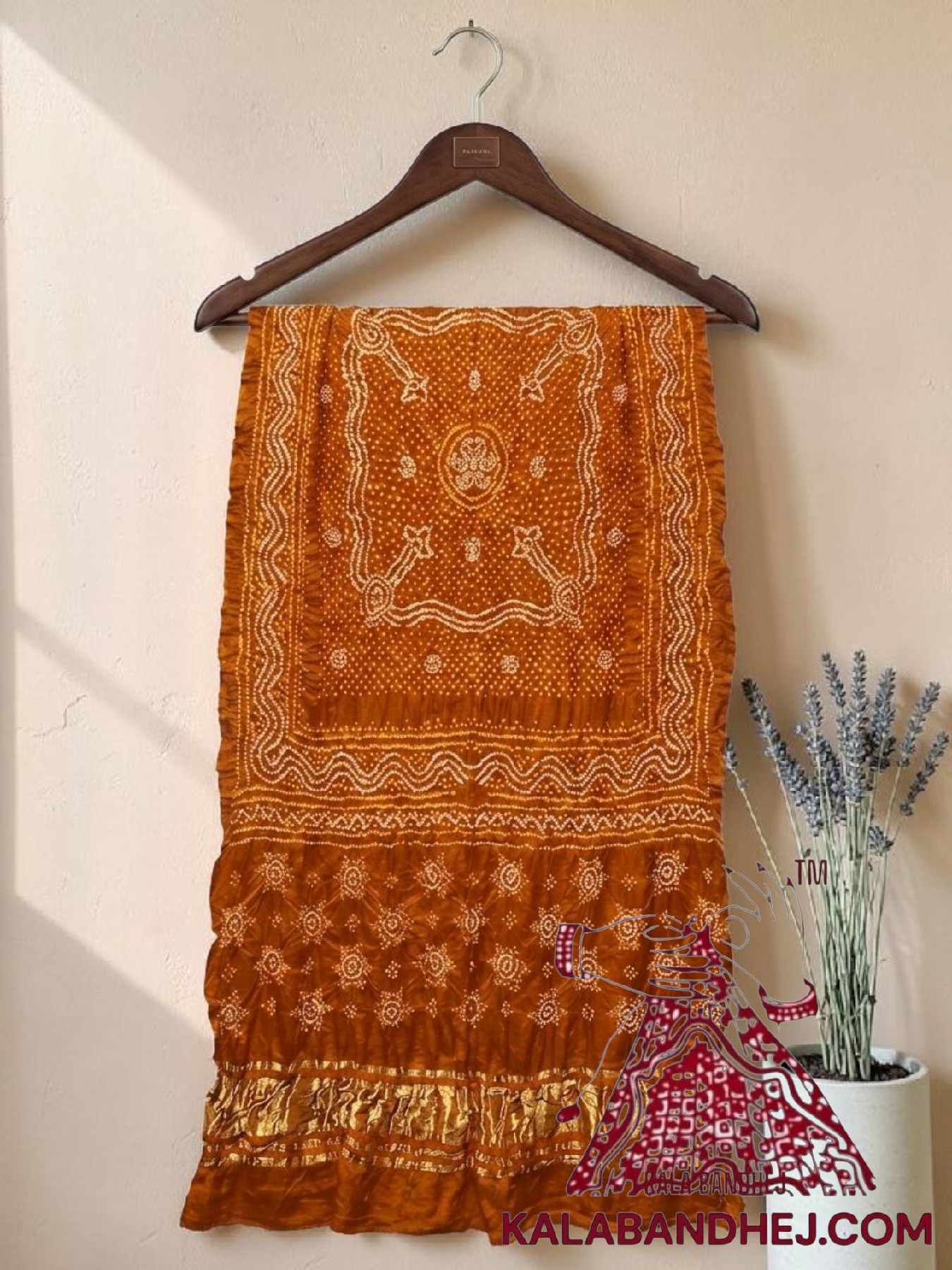 Rust Bandhani Chandrakhani Dupatta Pure Gaji Silk