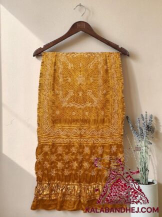 Mustard Bandhani Chandrakhani Dupatta Pure Gaji Silk