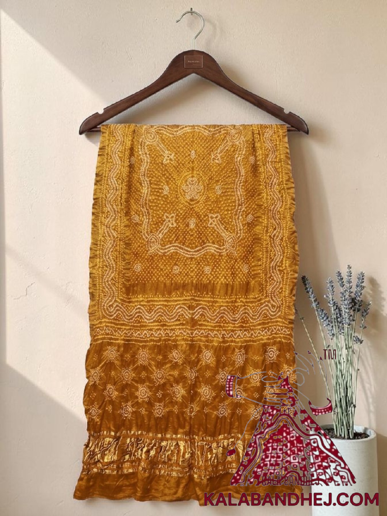 Mustard Bandhani Chandrakhani Dupatta Pure Gaji Silk