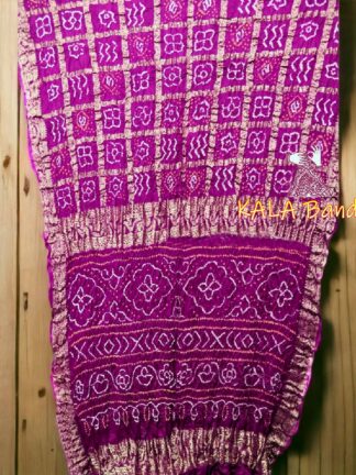 Bright Magenta Gharchola Saree Pure Gaji Silk Naksi Zari