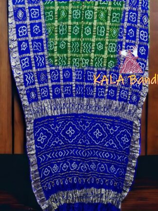 Blue Rama Gharchola Saree Pure Gaji Silk Naksi Zari