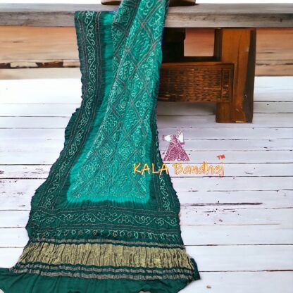 Marine T Blue BavanBarg Bandhani Dupatta Pure Gaji Silk - Image 2