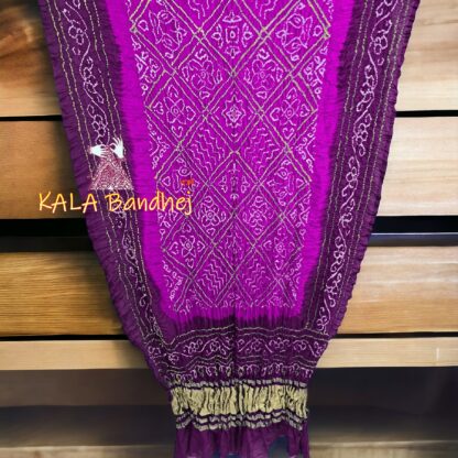 Shades Of Magenta BavanBarg Bandhani Dupatta Pure Gaji Silk