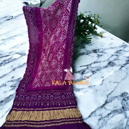 Shades Of Magenta BavanBarg Bandhani Dupatta Pure Gaji Silk - Image 2