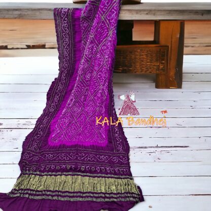 Shades Of Magenta BavanBarg Bandhani Dupatta Pure Gaji Silk - Image 6