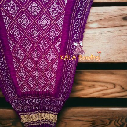 Shades Of Magenta BavanBarg Bandhani Dupatta Pure Gaji Silk - Image 4