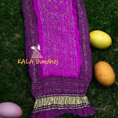 Shades Of Magenta BavanBarg Bandhani Dupatta Pure Gaji Silk - Image 5