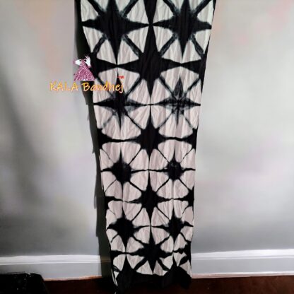 Black Clamp Dye Stole Pure Cotton Shibori