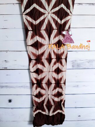 Brown Clamp Dye Stole Pure Cotton Shibori