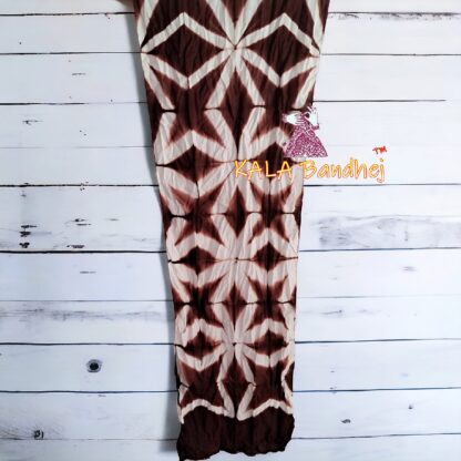 Brown Clamp Dye Stole Pure Cotton Shibori