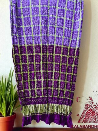 Lavender Magenta Bandhani Gharchola Dupatta Pure GajiSilk