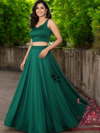 Rama Plain Designer Lehenga Choli Pure Modal Silk