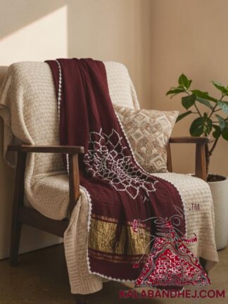 Maroon Makdi Bandhani Saree Pure Modal Silk