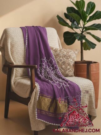 Lovender Makdi Bandhani Saree Pure Modal Silk