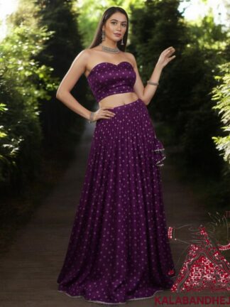 Magenta Bandhani Designer Lehenga Choli Pure Modal Silk