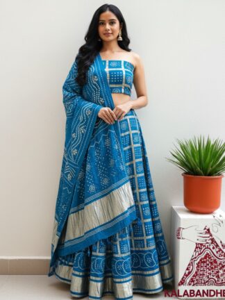 Sky Gharchola Designer Lehenga Choli Set Pure Modal Silk