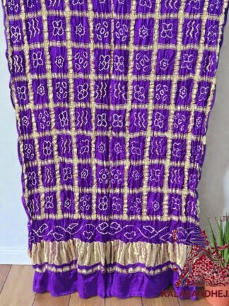 Purple Bandhani Gharchola Dupatta Pure Gaji Silk