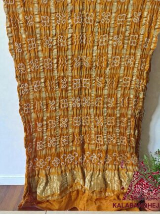 Mustured Bandhani Gharchola Dupatta Pure Gaji Silk