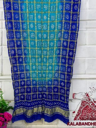 Blue Sky Bandhani Gharchola Dupatta Pure Gaji Silk