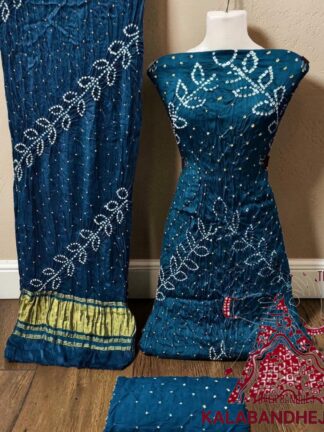 Peacock Bandhani Ambadal Dress Material Pure Modal Silk