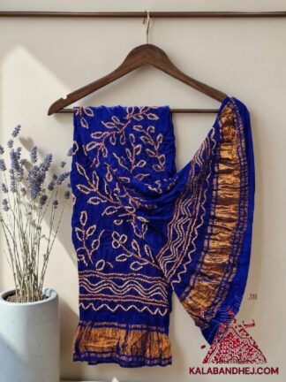 Blue Ambadal Bandhani Dupatta Pure Modal Silk