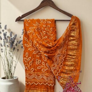 Orange Ambadal Bandhani Dupatta Pure Modal Silk