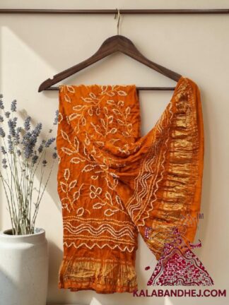 Orange Ambadal Bandhani Dupatta Pure Modal Silk