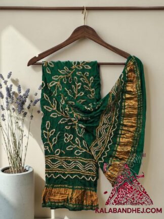 Green Ambadal Bandhani Dupatta Pure Modal Silk