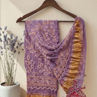 Lovender Ambadal Bandhani Dupatta Pure Modal Silk