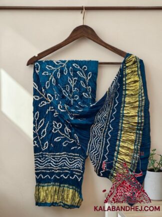 Peacock Blue Ambadal Bandhani Dupatta Pure Modal Silk