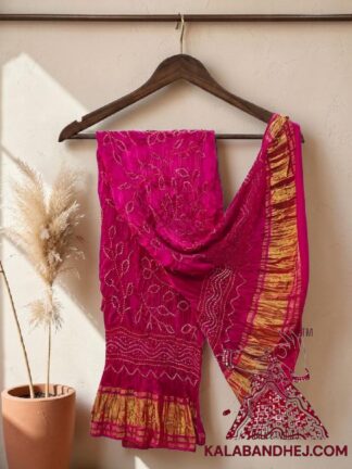 Pink Ambadal Bandhani Dupatta Pure Modal Silk