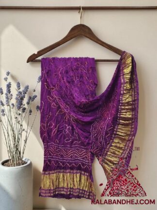 Magenta Ambadal Bandhani Dupatta Pure Modal Silk