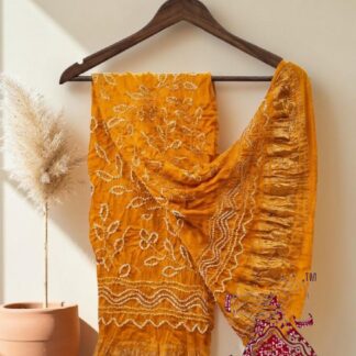 Yellow Ambadal Bandhani Dupatta Pure Modal Silk