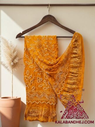 Yellow Ambadal Bandhani Dupatta Pure Modal Silk