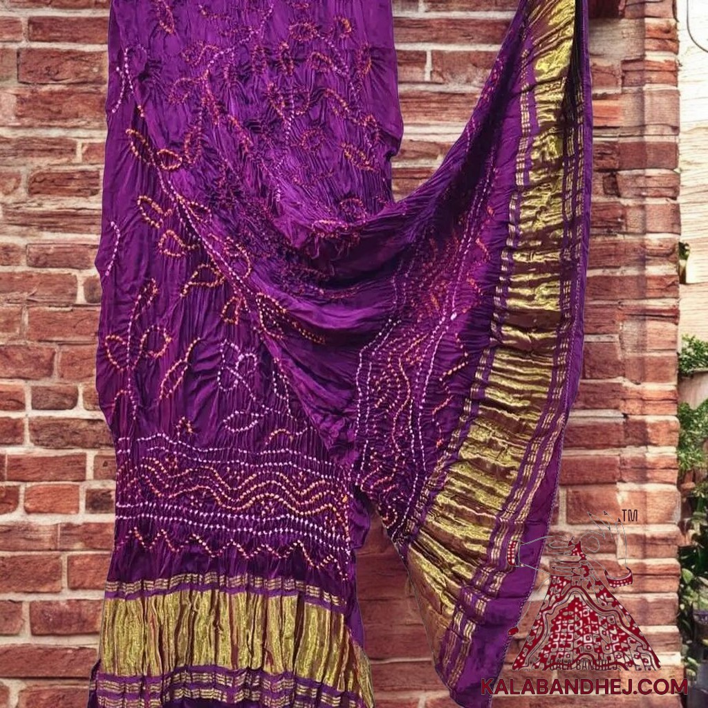 Magenta Ambadal Bandhani Dupatta Pure Modal Silk