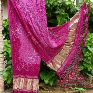 Pink Shaded Ambadal Bandhani Dupatta Pure Modal Silk