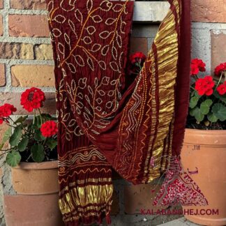 Marron Ambadal Bandhani Dupatta Pure Modal Silk