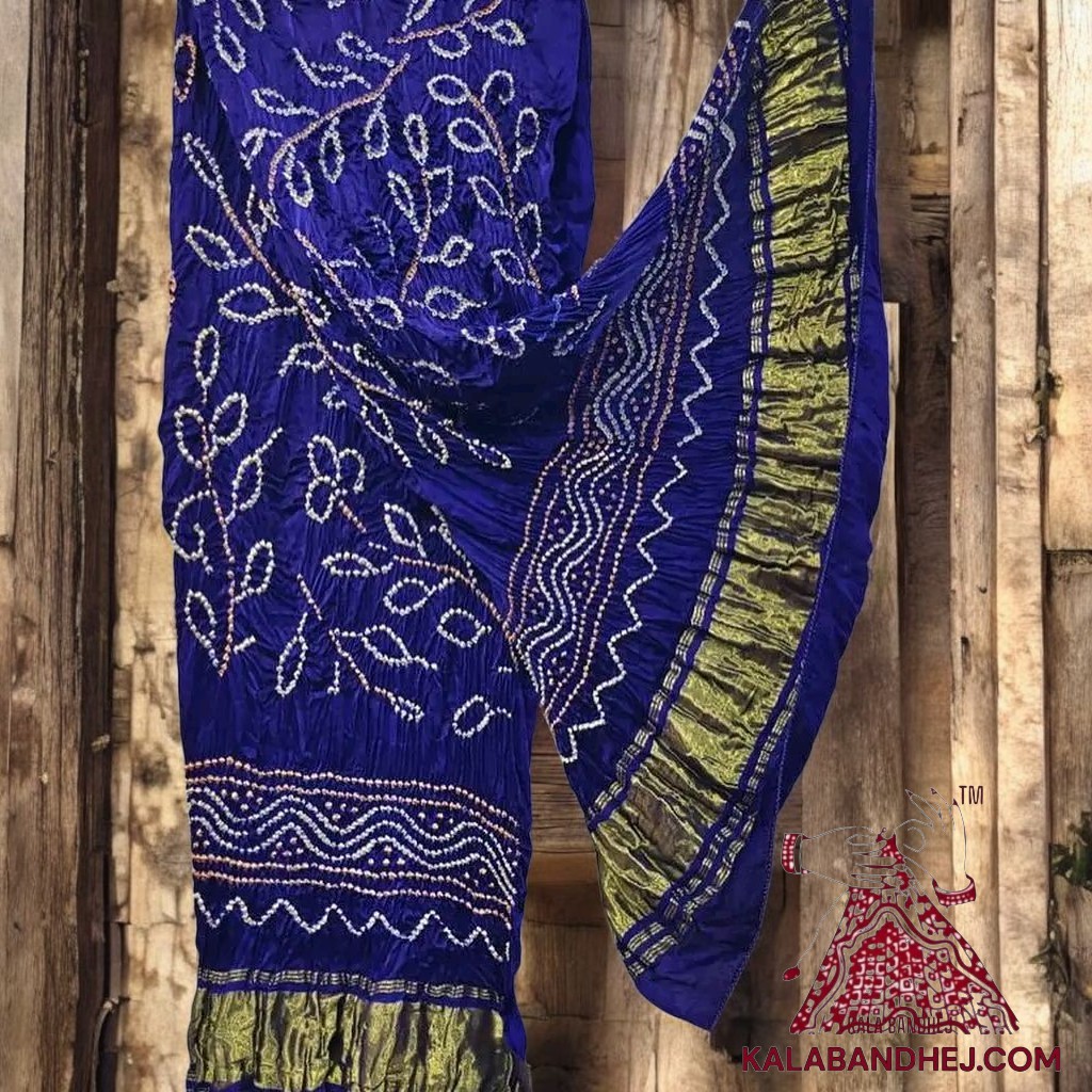 Blue Ambadal Bandhani Dupatta Pure Modal Silk